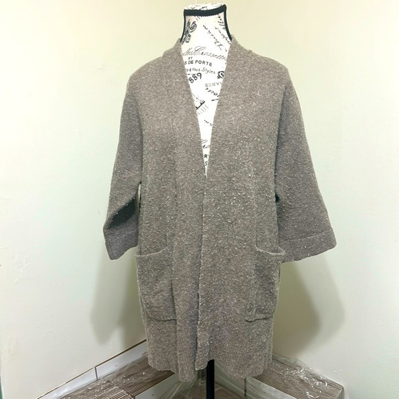 Short sleeve cozy long jacket size M - Picture 1 of 6